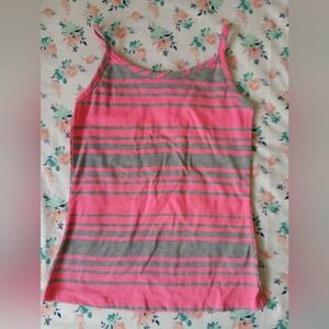 Amy Byer Pink and Gray Striped Top